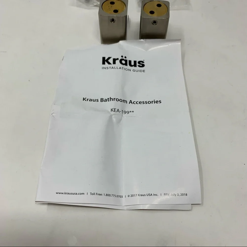 Kraus NEW Stelios Robe and Towel Hook Brushed Nickel, Set of 2